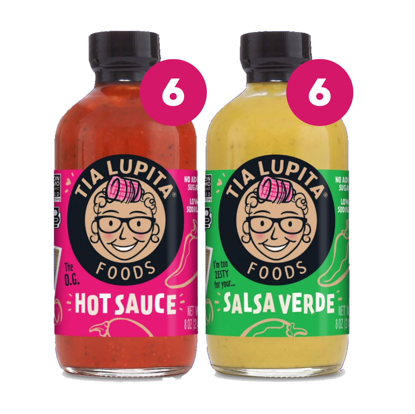 Case of 12 Bottles - 6 Hot Sauce and 6 Salsa Verde