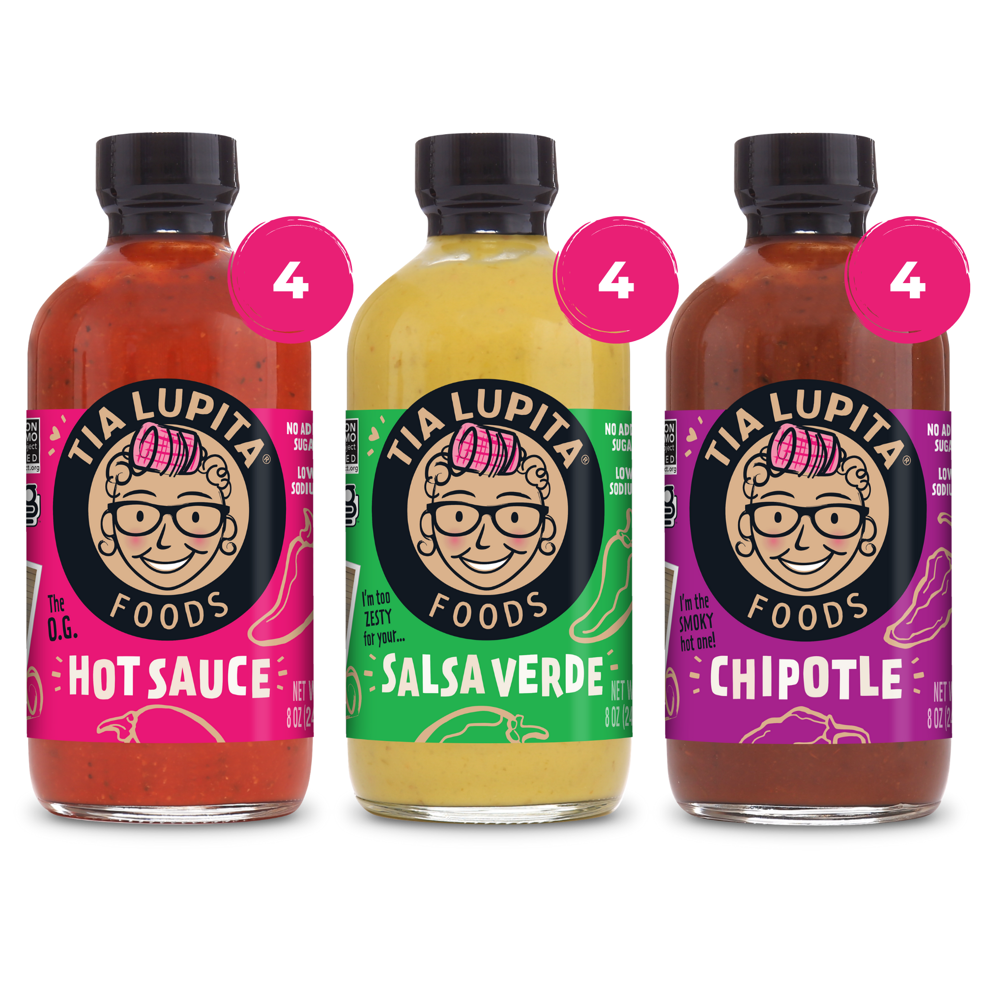 Case of 12 Bottles - 4 Hot Sauce, 4 Salsa Verde, 4 Chipotle Image