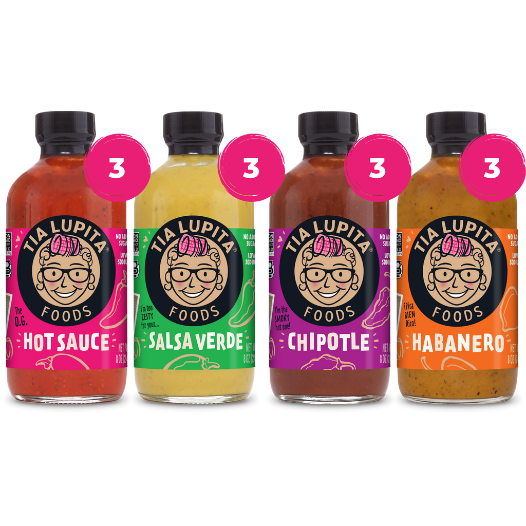 Case of 12 Bottles - 3 Hot Sauce, 3 Salsa Verde, 3 Chipotle, 3 Habanero Image