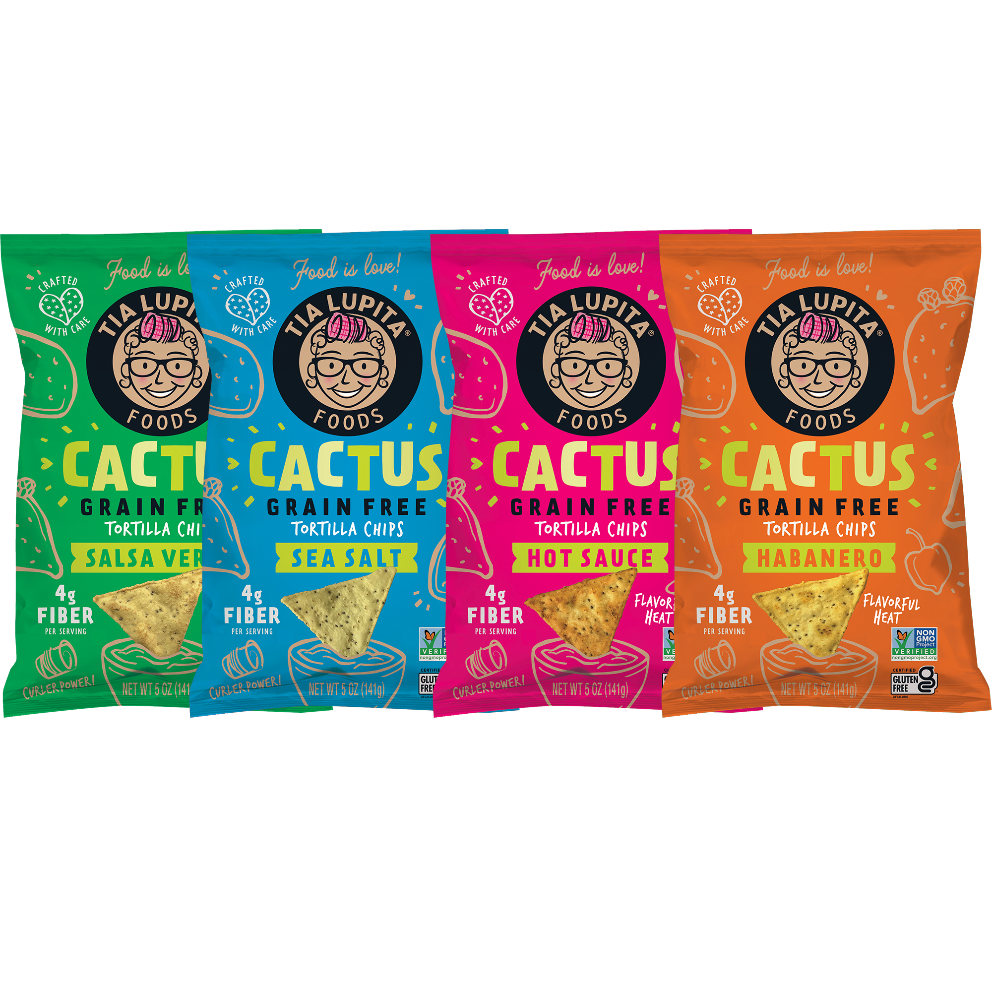 Tia Lupita Cactus Tortilla Chips - 4 Pack Variety Image