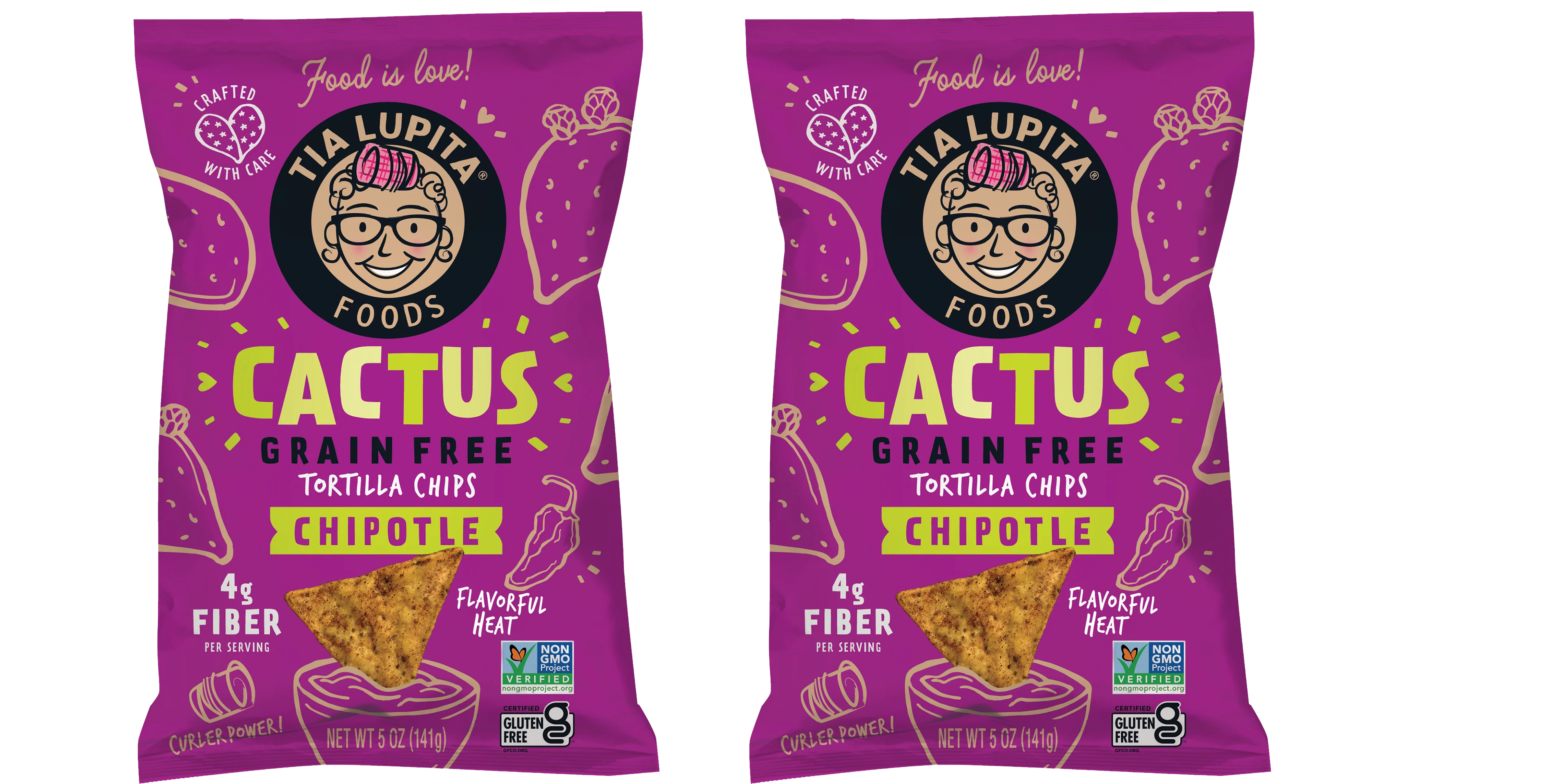 Tia Lupita Cactus Tortilla Chips - Chipotle flavor